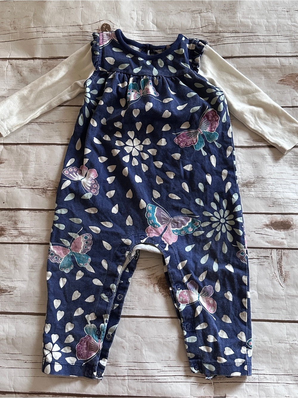 Tea collection Navy floral rompe